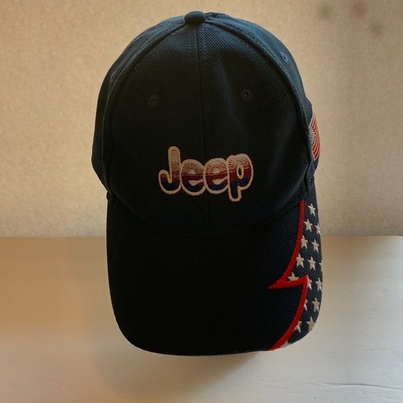 Jeep Rare shark tooth red white and blue American flag baseball hat cap gift